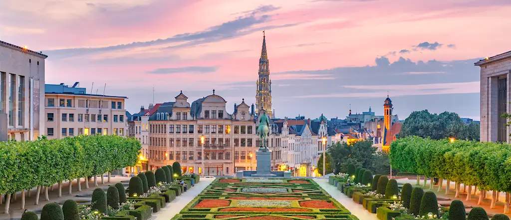 Mont des Arts at sunset, Brussels. Mont des Arts at sunset, Brussels.