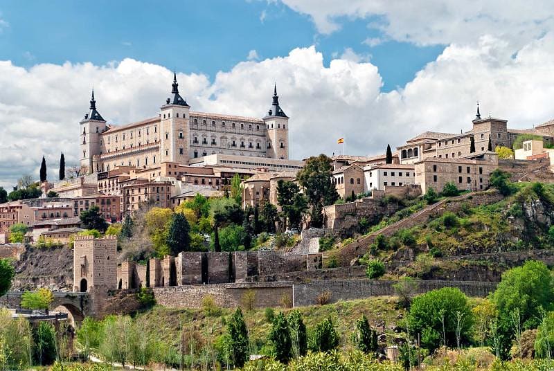 Ancient stone fortress Alcazar in Toledo, Spain