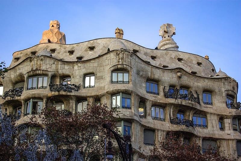 The whimsical architecture of Casa Mila, home designed by Antoni Gaudí, Barcelona, Spain