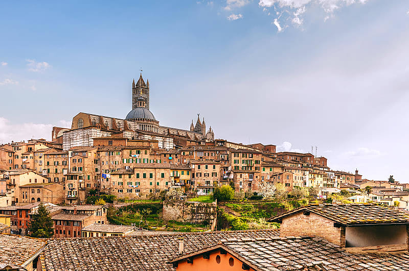 Impressive panoramic view of the city of Siena