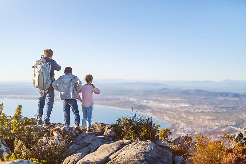 South Africa, Cape Town. A family before an exciting trip.