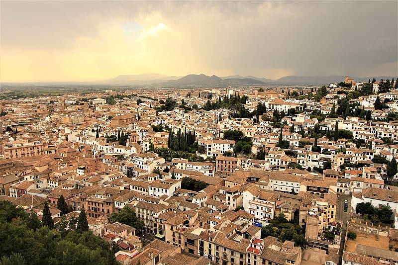 Enchanting view of Granada at sunset, Spain
