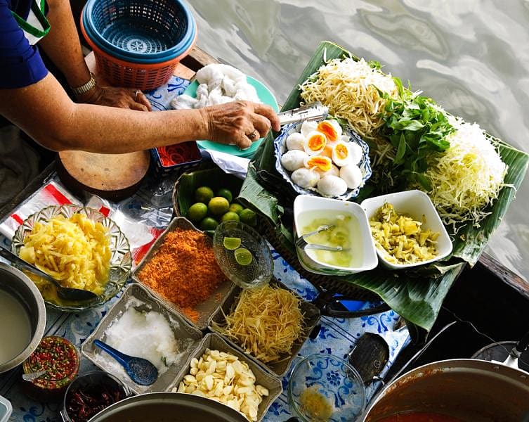 Food at the floating market.