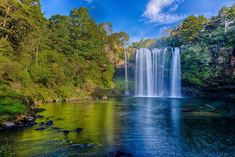 A waterfall in Kerikeri in New Zealand.