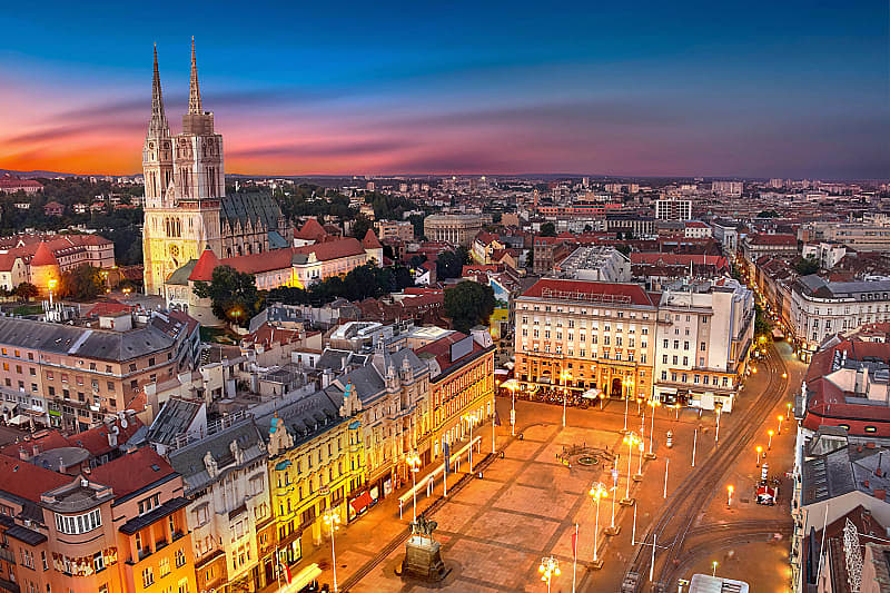 View of the Cathedral of the Assumption of the Virgin Mary, Zagreb, Croatia