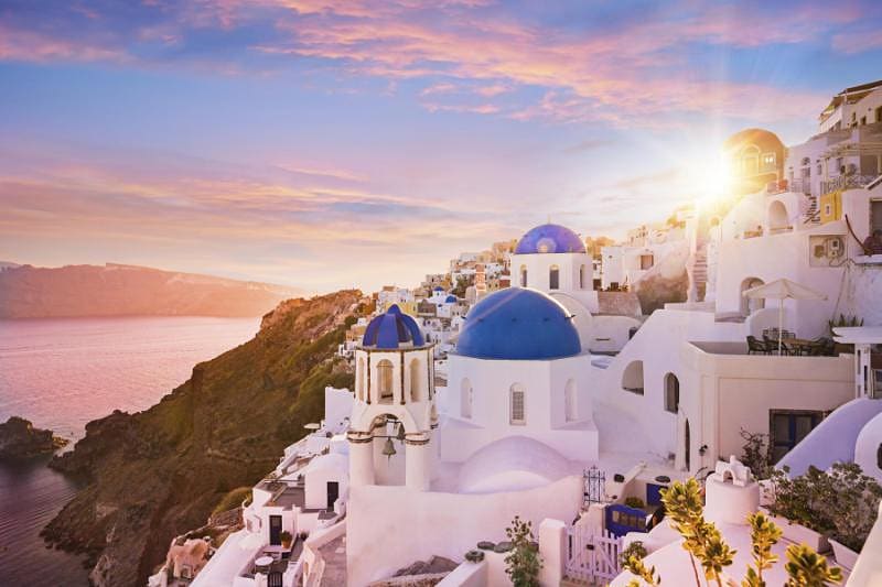 Sunset over Santorini, Greece