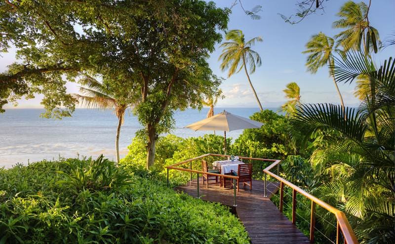 Private dining area at the Royal Davui in Fiji. Photo courtesy of Royal Davui.