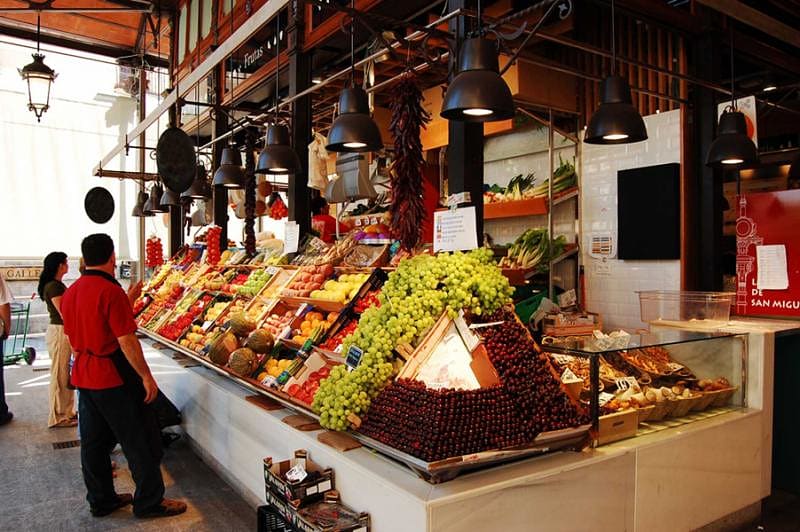 Traditional food market, Madrid, Spain