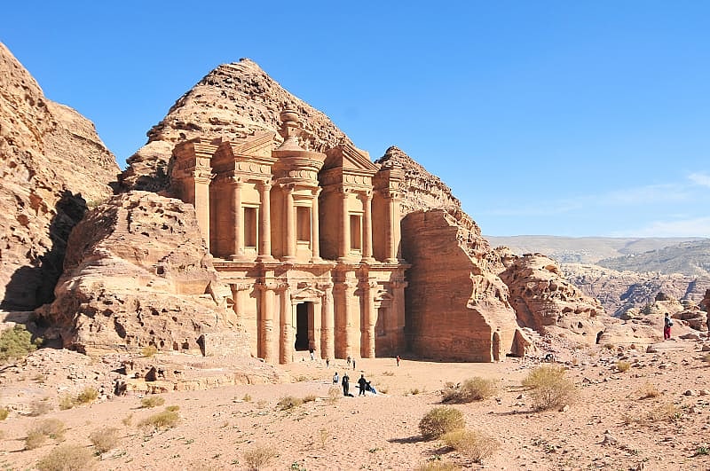 The Monastery, El Deir, carved out of rock in the ancient Jordanian city of Petra
