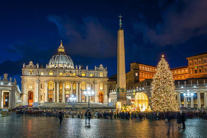 Saint Peter Basilica in Rome at Christmas