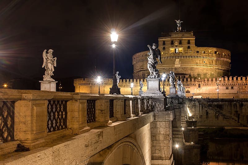 Castel Sant'Angelo (Hadrian's mausoleum) is a fortress in Rome, connected to the Vatican state by a secret passage.