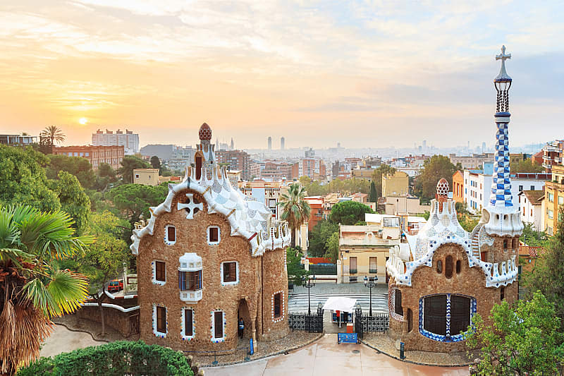 Parc Guell - is a combination of gardens and residential buildings in Barcelona, Spain.