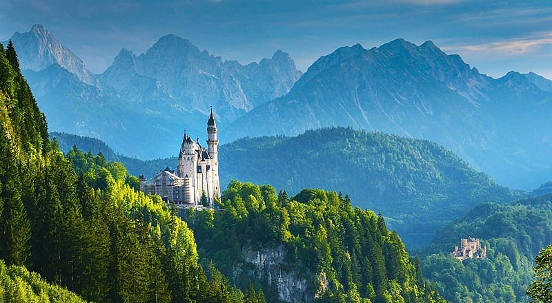 Neuschwanstein Castle in the Bavarian Alps, Germany
