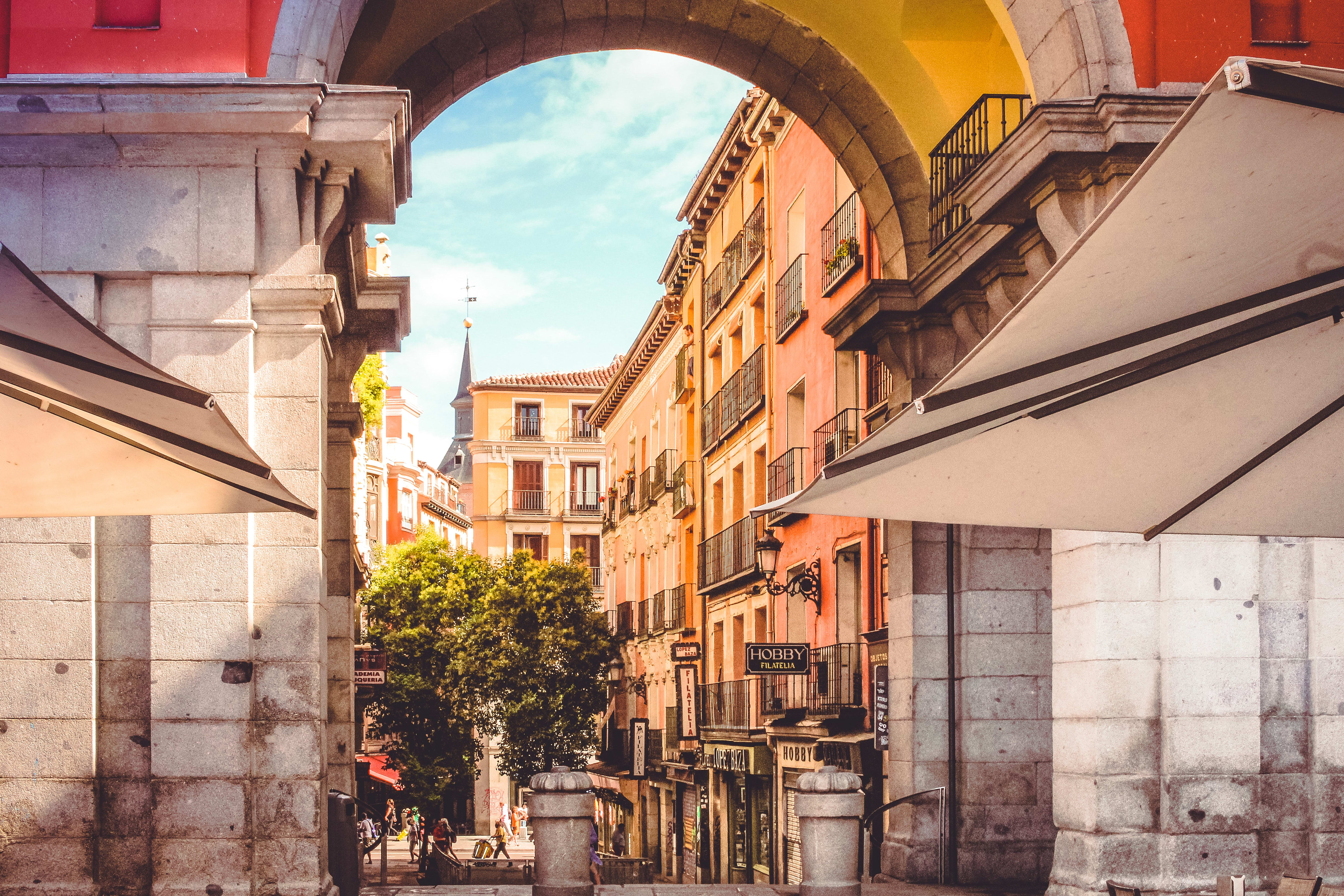 Medieval architecture of the Habsburg quarter, Madrid, Spain