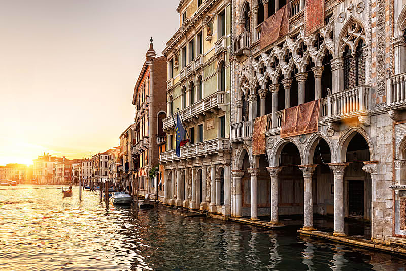 The Ca 'd'Oro Palace (Palazzo Santa Sofia) is also referred to as the "Golden House", Venice