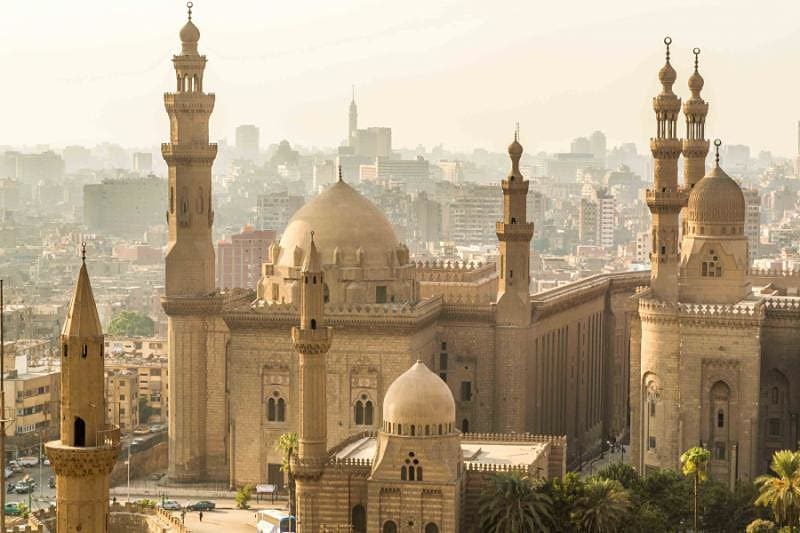 One of the many great mosques found in the Egyptian capital Cairo Sultan Hassan Mosque Madrasah
