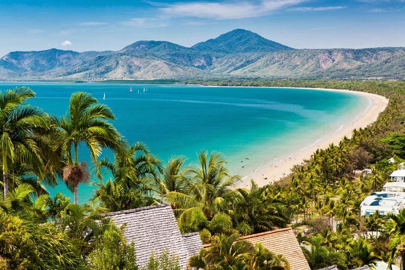 Port Douglas beach and ocean on a sunny day, Australia