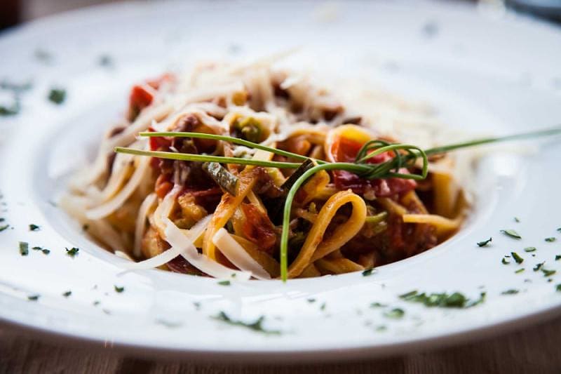 Italian past dish served at a restaurant in Italy
