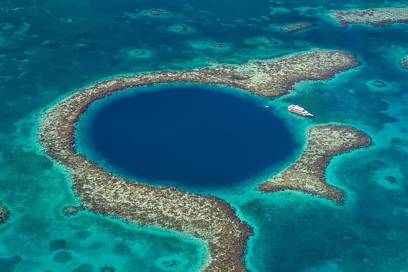 The Great Blue Hole is one of the geological wonders of Belize.