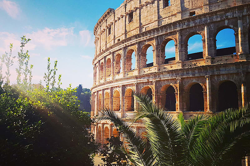 The colosseum at sunrise in Rome, Italy The colosseum at sunrise in Rome, Italy