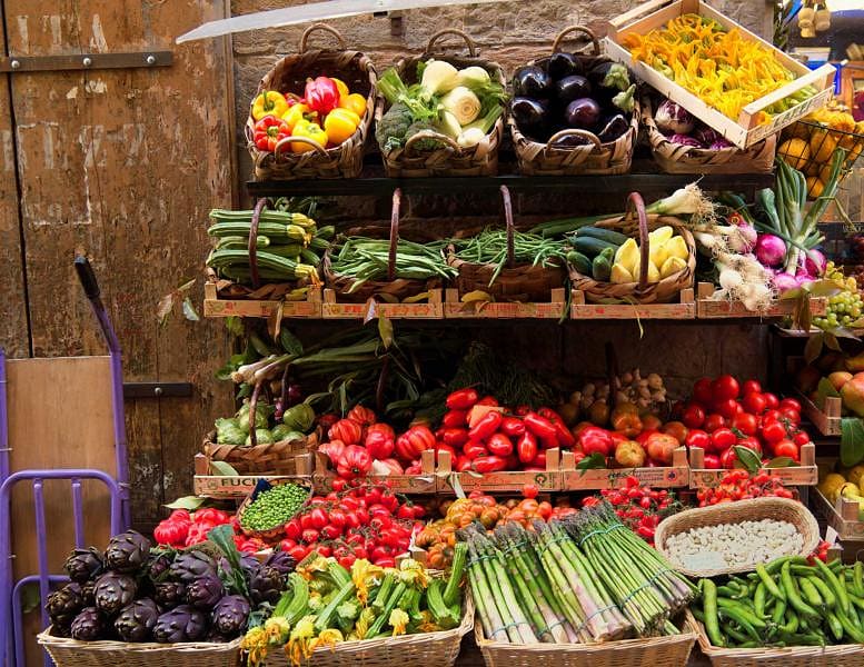 Traditional Italian vegetable market