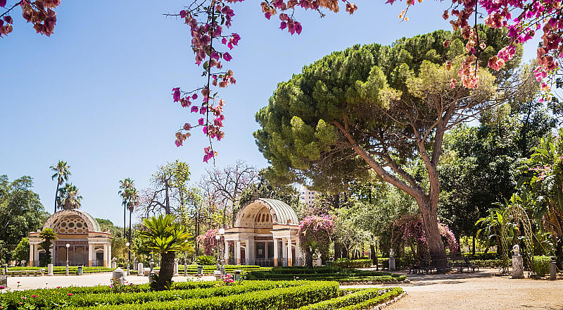 Palermo Botanic Gardens in the region of Sicily, Italy