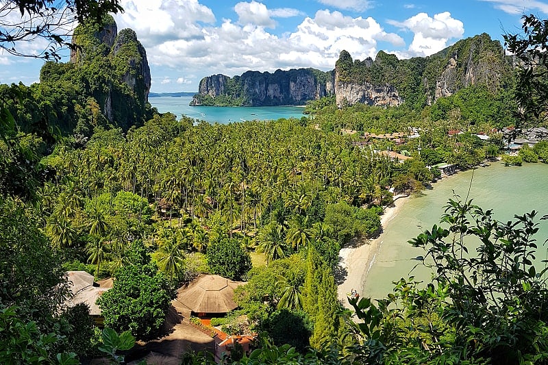 Tropical jungle, beaches and karst rock formations in Krabi, Thailand