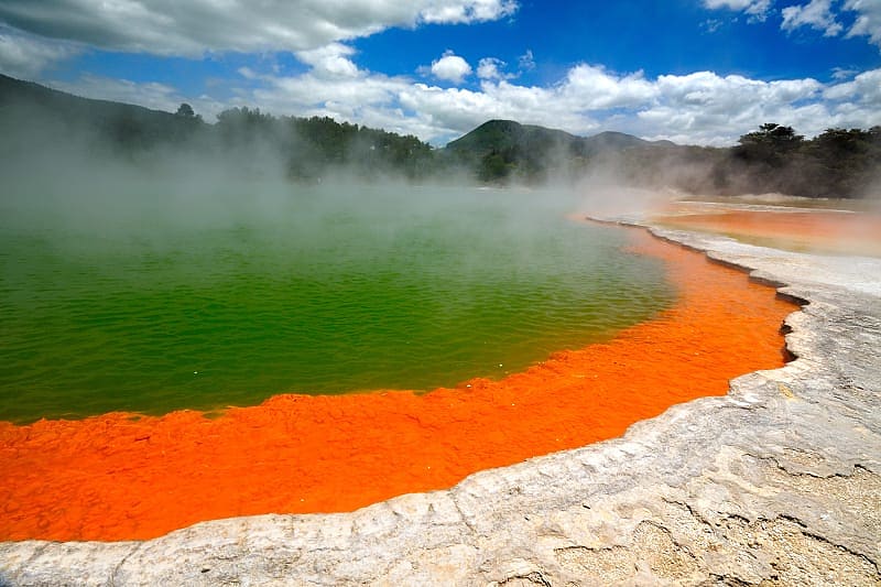 Travel to the natural hot springs of Rotorua, New Zealand