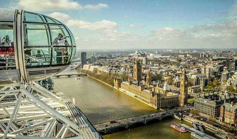 London city view from the London Eye pod