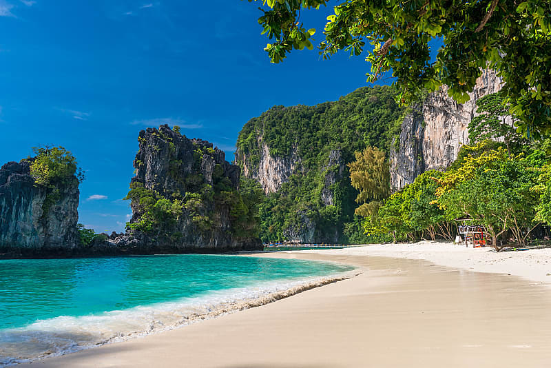 Beach on Hong Island in the Krabi Province of Thailand
