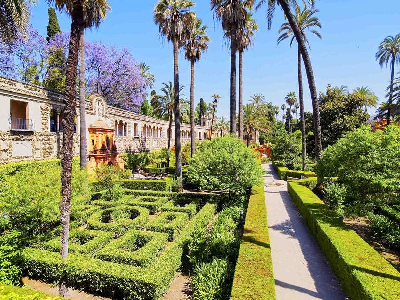 The gardens of the Real Alcazar Palace in Sevilla.