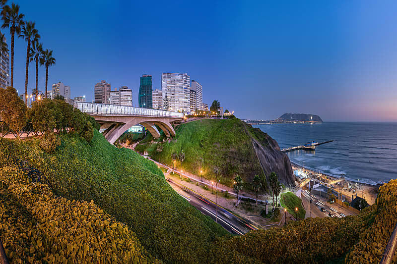 Miraflores district in Lima, Peru.
