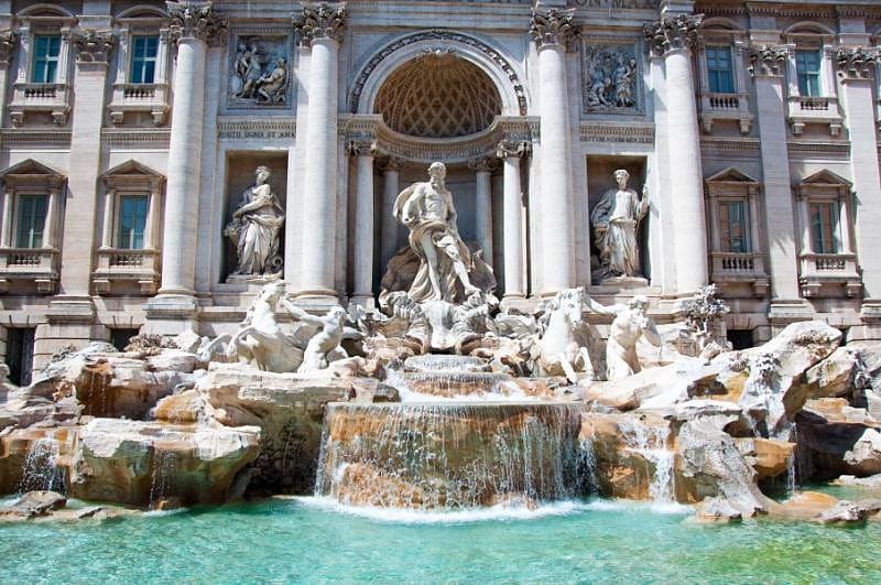 Trevi Fountain on a sunny day, Rome