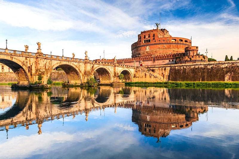Castle of San Angelo, Bridge over the Tiber River, Rome, Italy