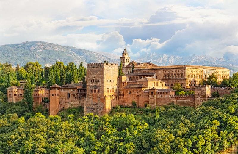 The famous Alhambra is a palace and fortress complex, Granada, Spain