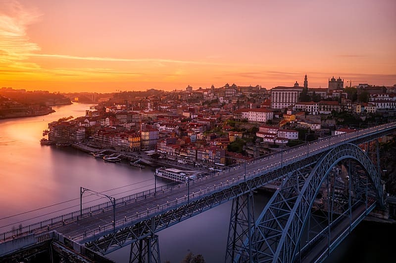 View of the Don Luis Bridge over the Dora River, Porto