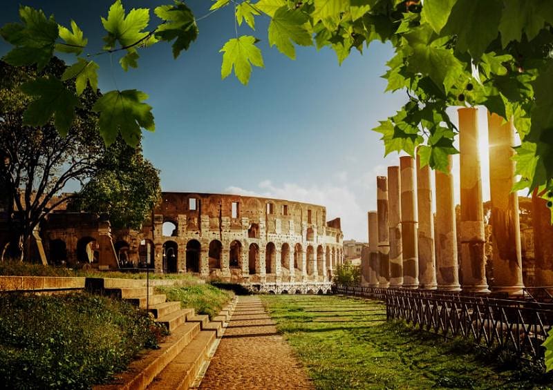 Roman Colosseum at dusk