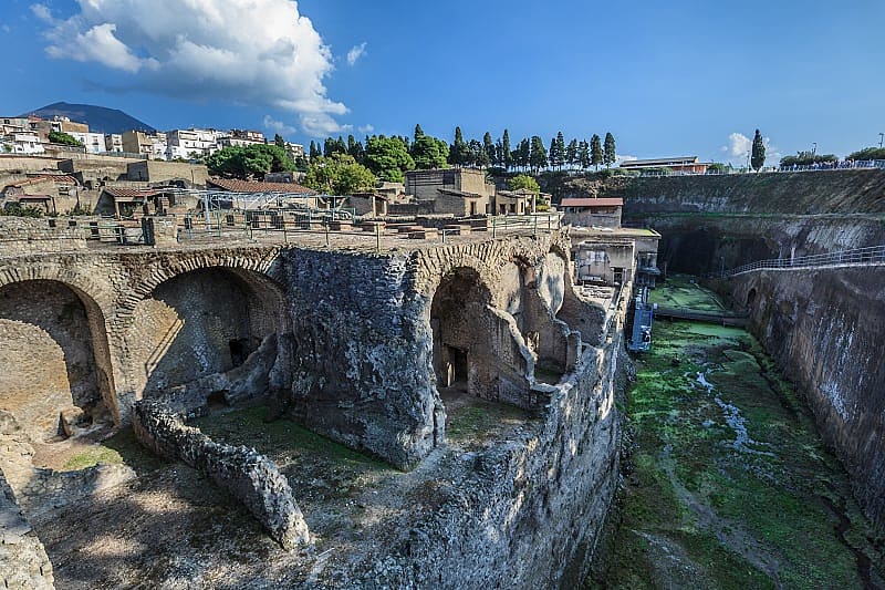 ruins of Herculaneum on the shores of the Gulf of Naples