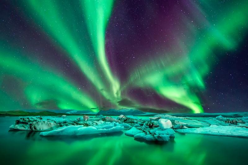 Aurora borealis over the Thingvellir National Park