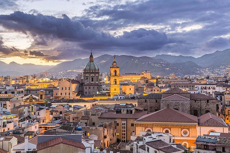 Palermo under the rising sun, Sicily