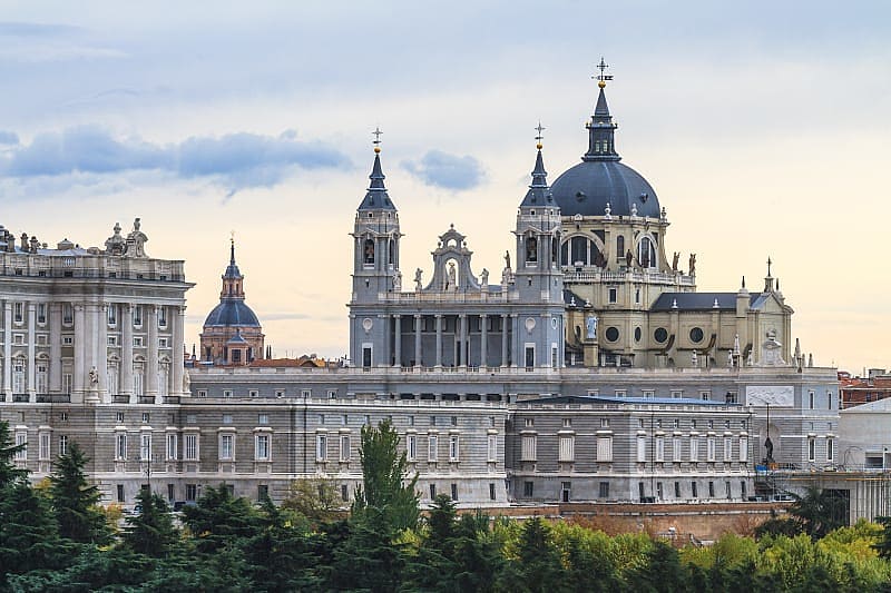 Spain is a country of high cathedrals. Cathedral of Santa Maria la Real de la Almudena.Madrid