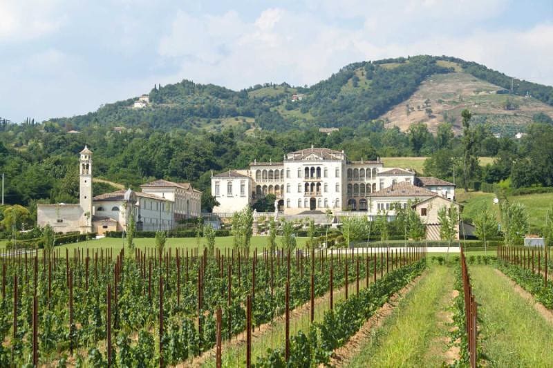 Beautiful villa and vineyards of Rinaldi Barbini near Asolo Veneto Italy