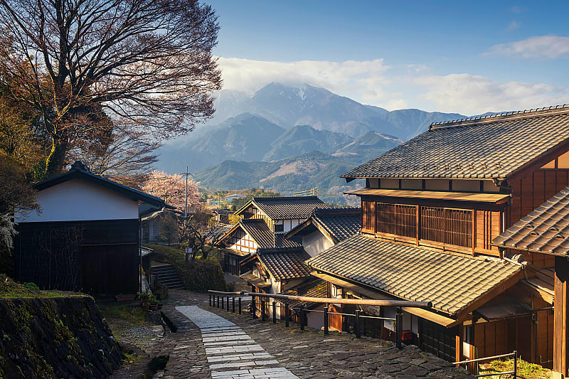 Visit Magome, a postal town on the Nakasendo Trail known as the Road Through the Mountains.