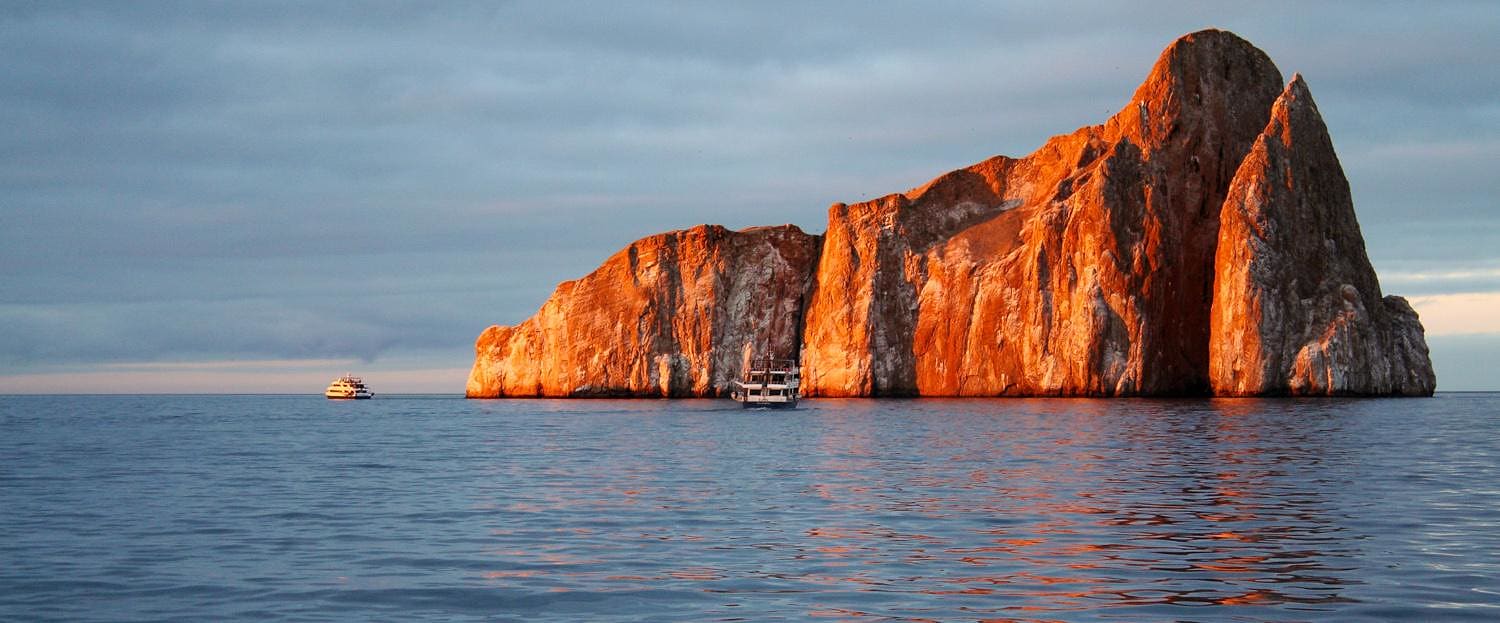 Kicker Rock Kicker Rock at sunset near the Galapagos Islands.