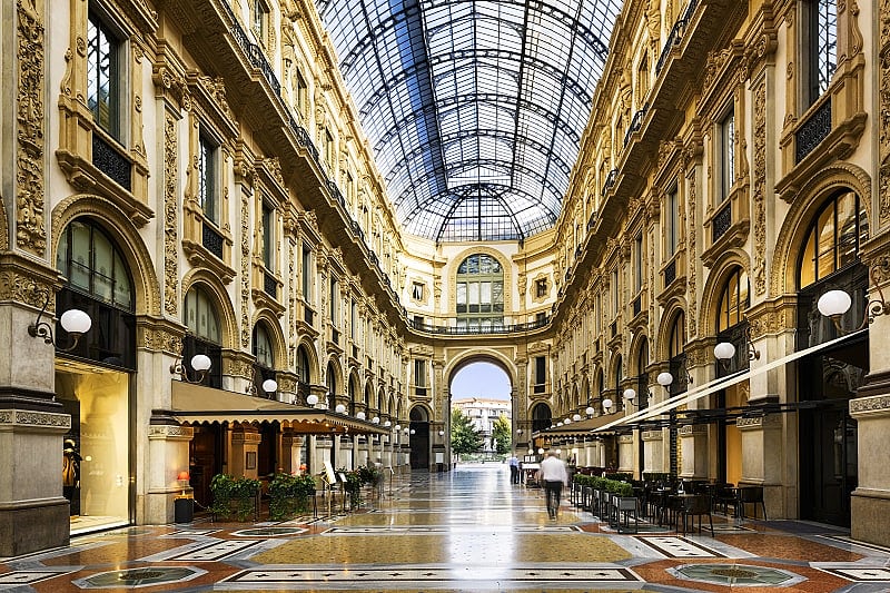 Shop in the luxury boutiques of Galleria Vittorio Emanuele II.