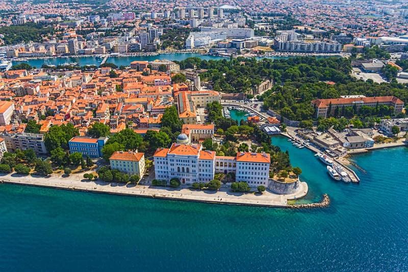 The city of Zadar lies on the Adriatic coast in Croatia.