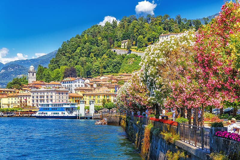 Spectacular view of Bellagio on Lake Como in Lombardy, Italy.