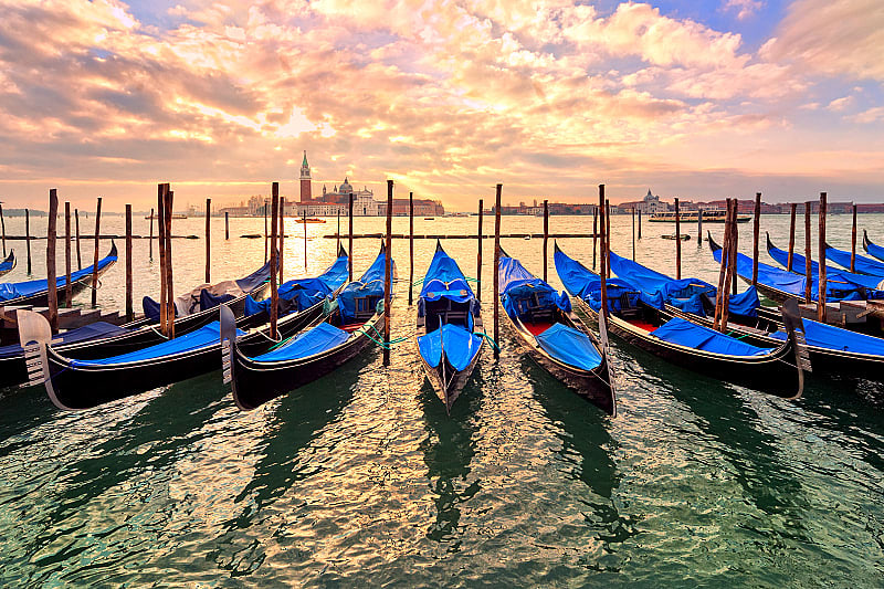Gondolas in Venice, Italy