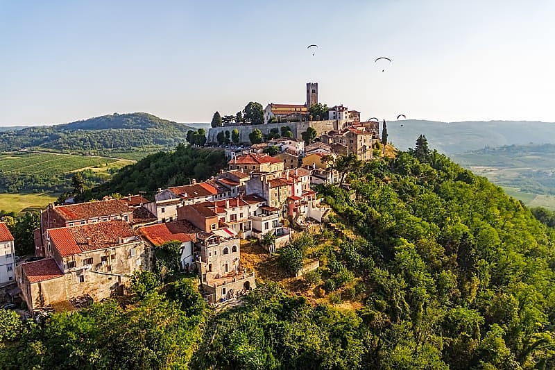 Hang gliding in Motovun, Croatia