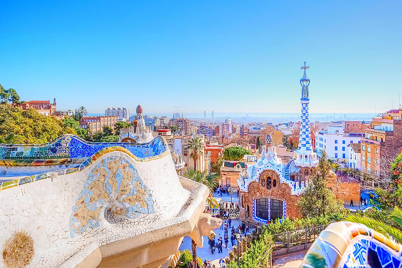 Gaudi's Park Guell in Barcelona, Spain